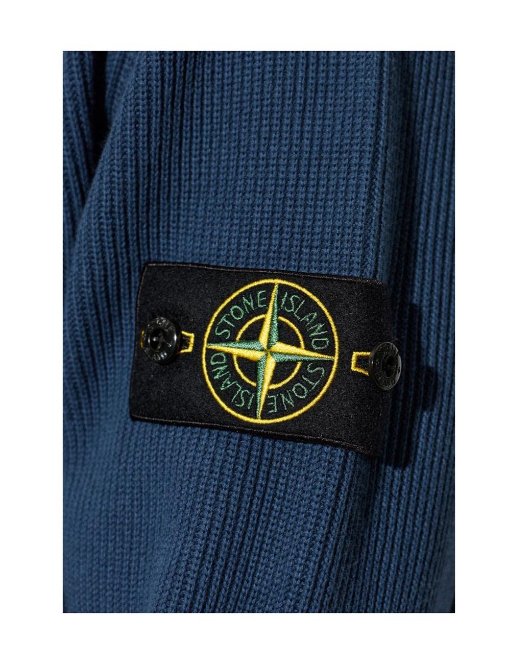 Stone Island Blue Long Sleeve Logo Patch Sweatshirt for men