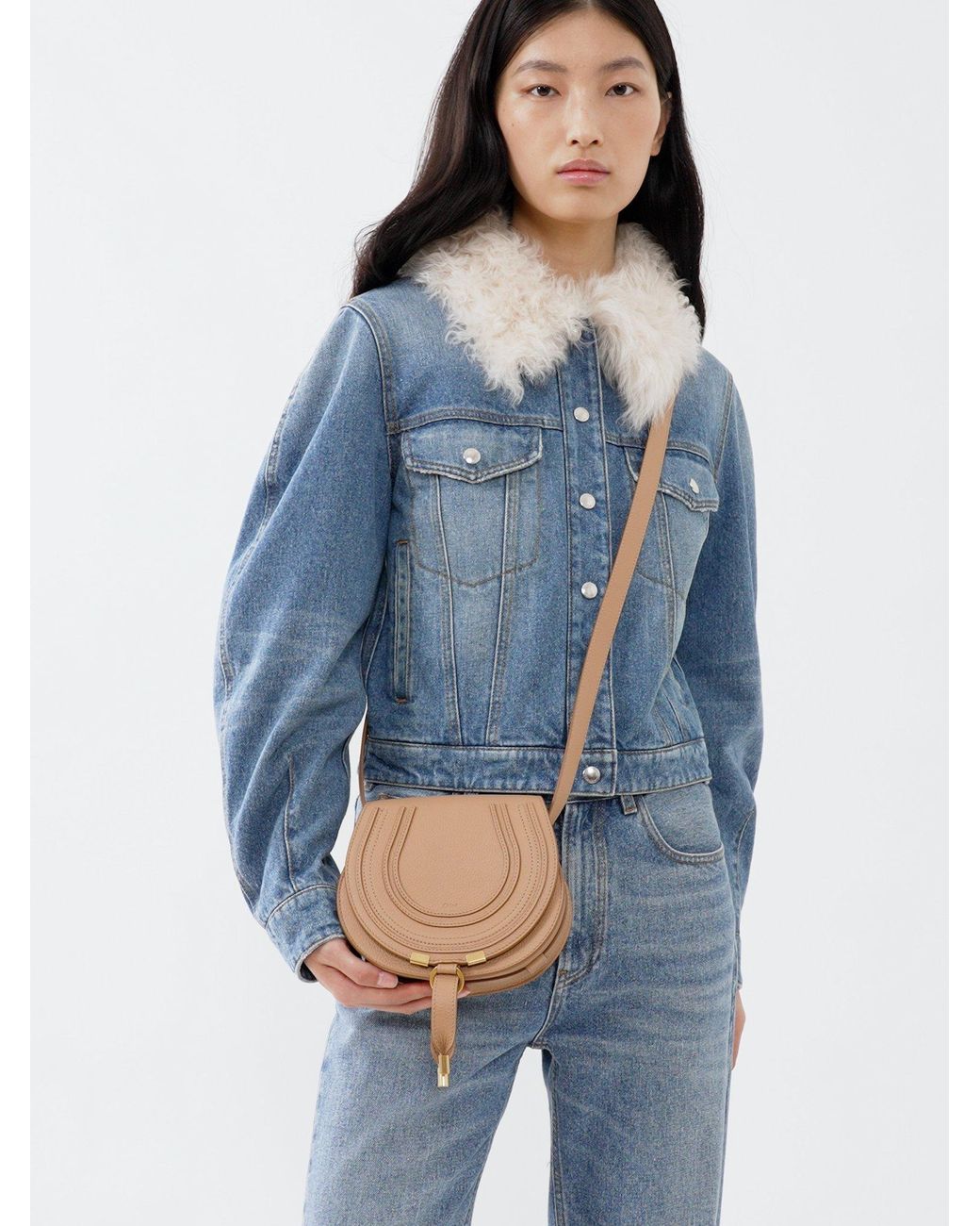Chloé Natural Chloé Marcie Foldover Small Shoulder Bag