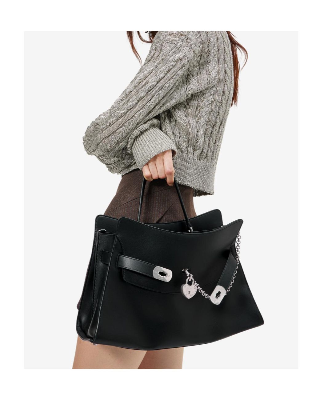 McQueen Black Locke Shoulder Bag