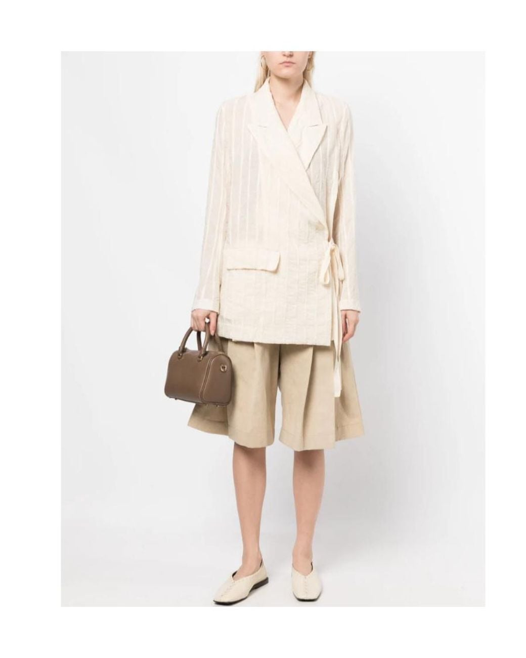 Uma Wang White Wraparound Oversize Blazer