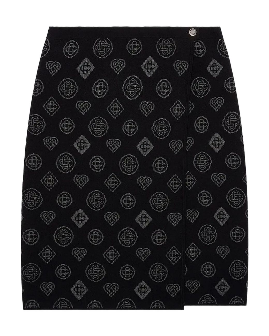 Casablanca Black Patterned Wrapped Skirt