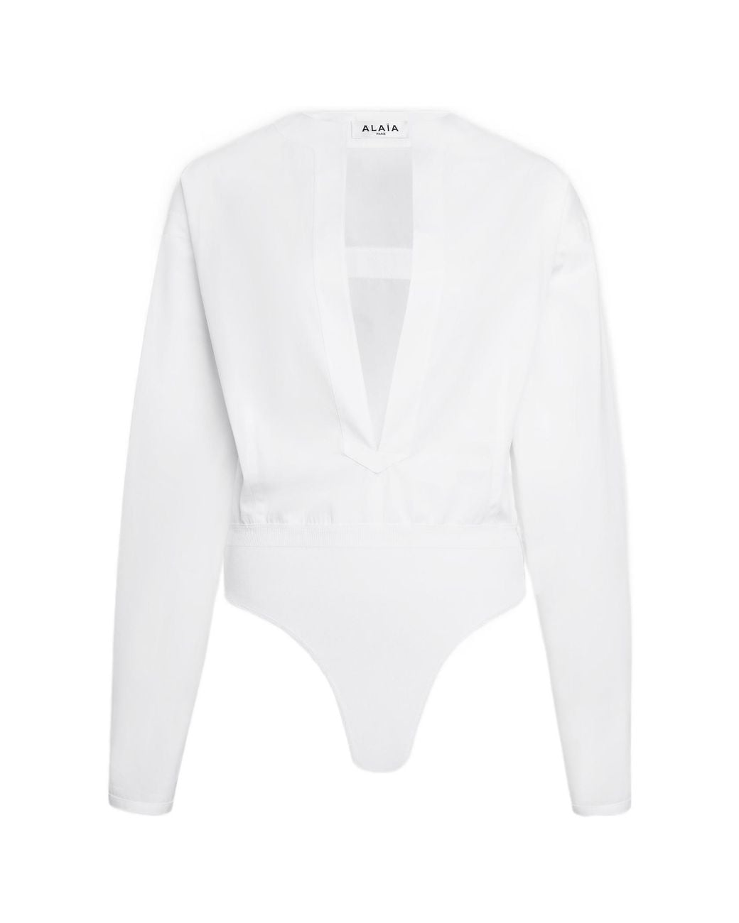 Alaïa White Alaïa V-Neck Drop Shoulder Shirt