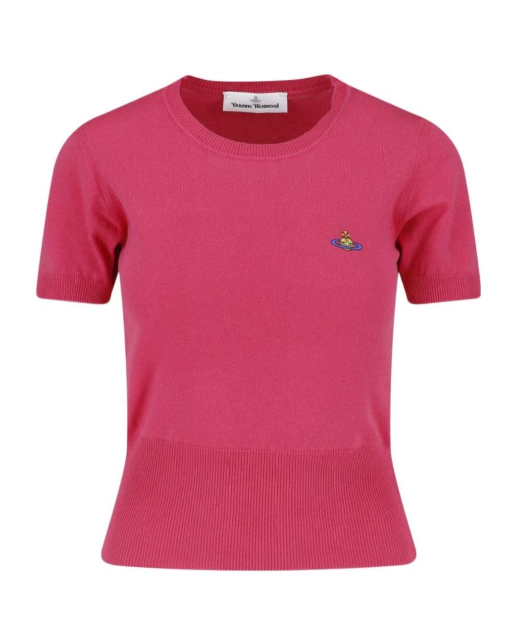 Vivienne Westwood Pink Orb Embroidered Knit Top