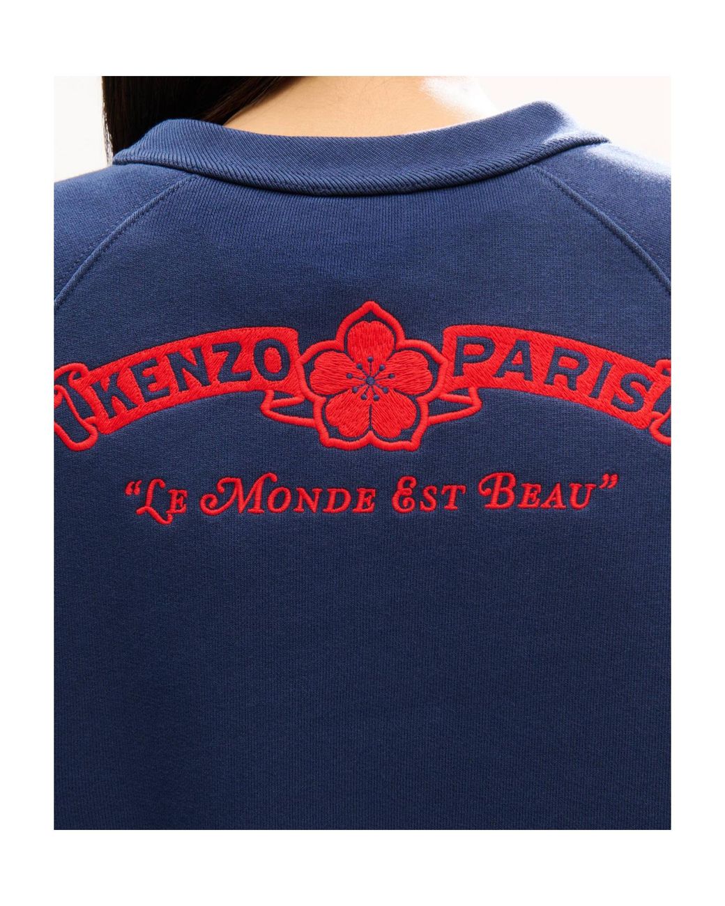 KENZO Blue Logo Detailed Crewneck Sweatshirt