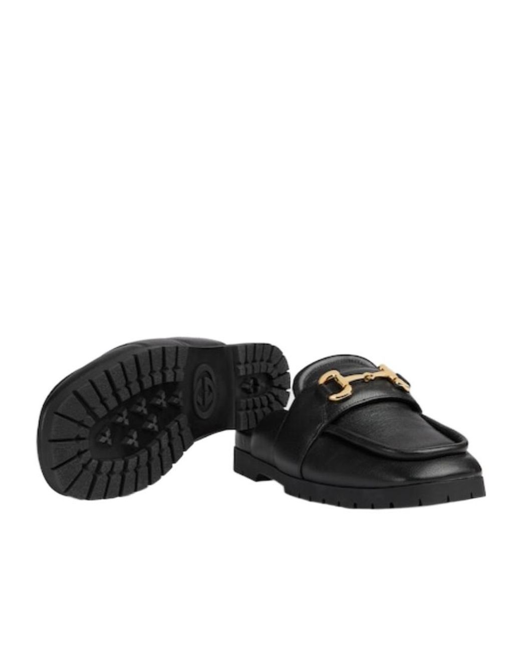 Gucci Black Horsebit Loafer Slippers