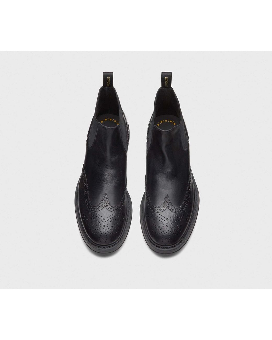 Doucal's Black Perforated Leather Ankle Boots for men
