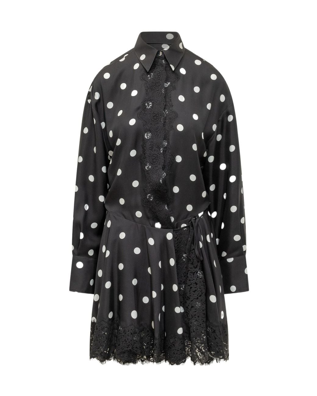 Sportmax Black Bosso Polka Dot Printed Lace Dress