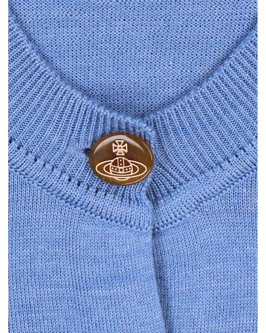 Vivienne Westwood Blue Bea Orb-Embroidered Cardigan