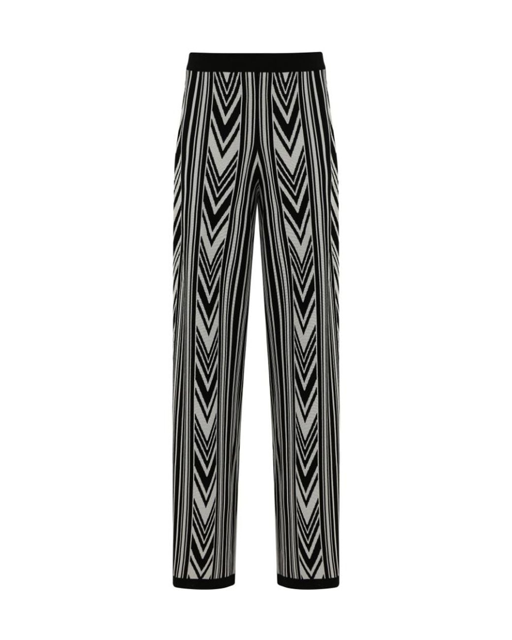 Balmain Black Chevron Pattern Trousers