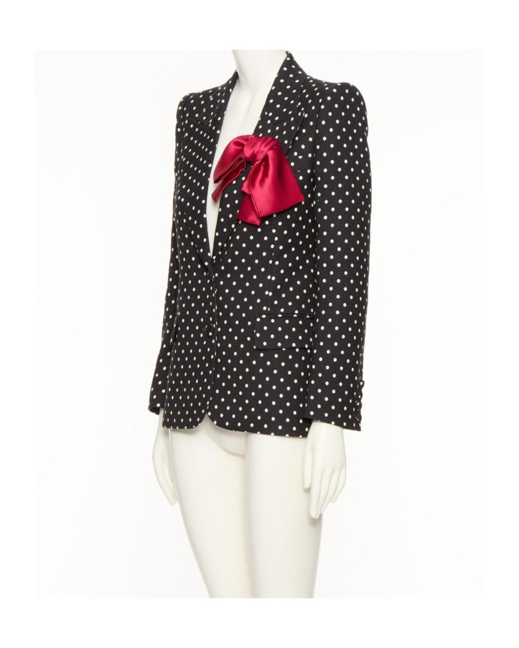 Valentino Black Supergran Polka-Dot Printed Blazer