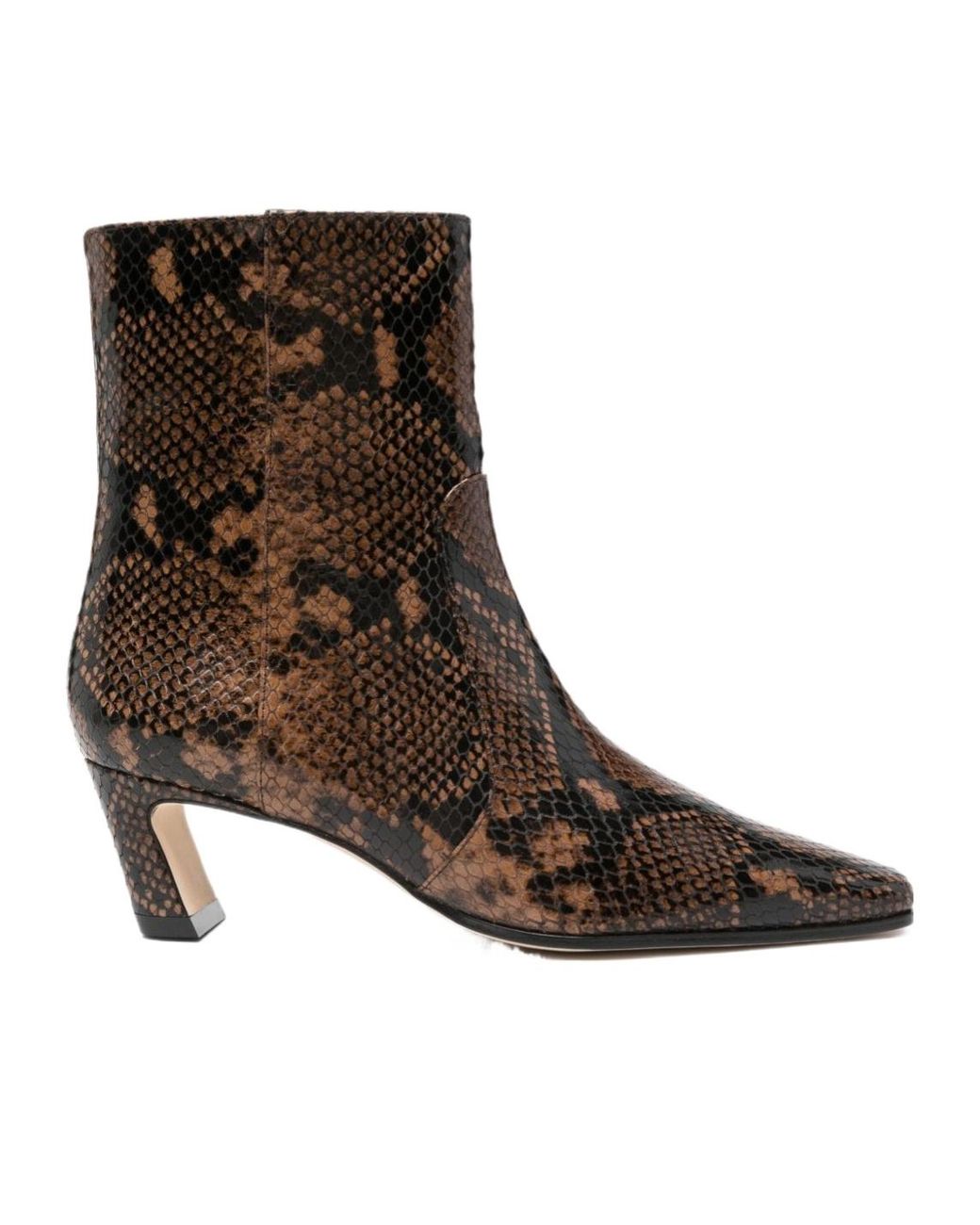 Stuart Weitzman Brown Square Toe High Heeled Ankle Boots