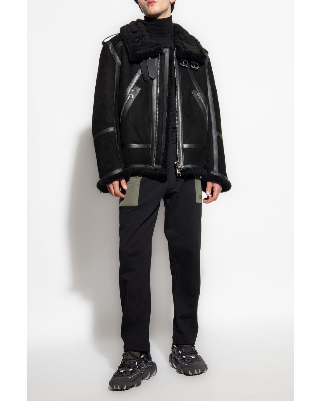 McQueen Black Logo Printed Straight-Leg Track Pants for men
