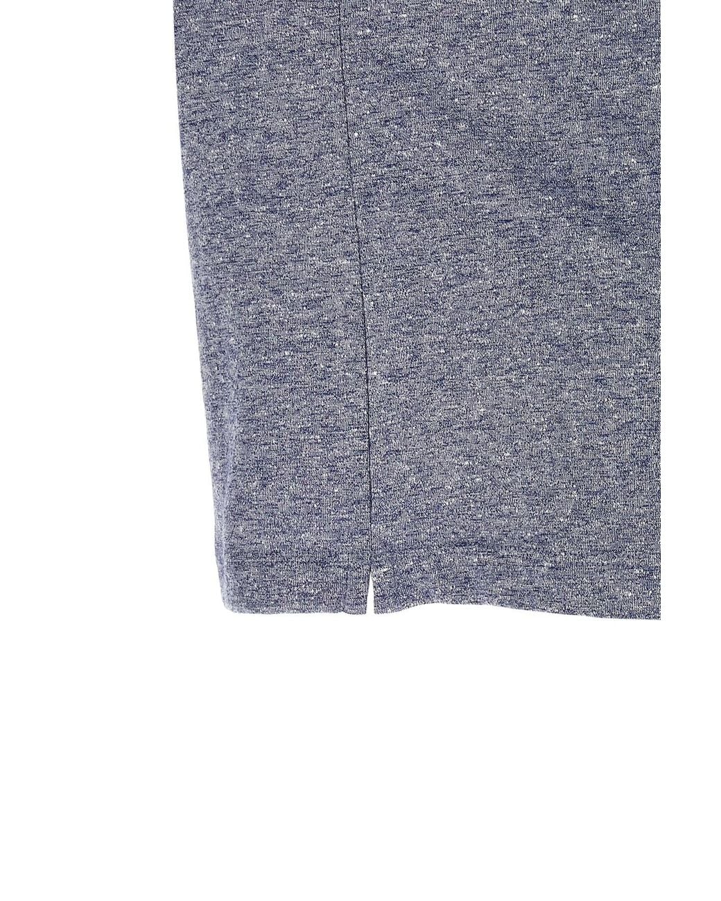 Brunello Cucinelli Blue Melange Crewneck T-Shirt for men