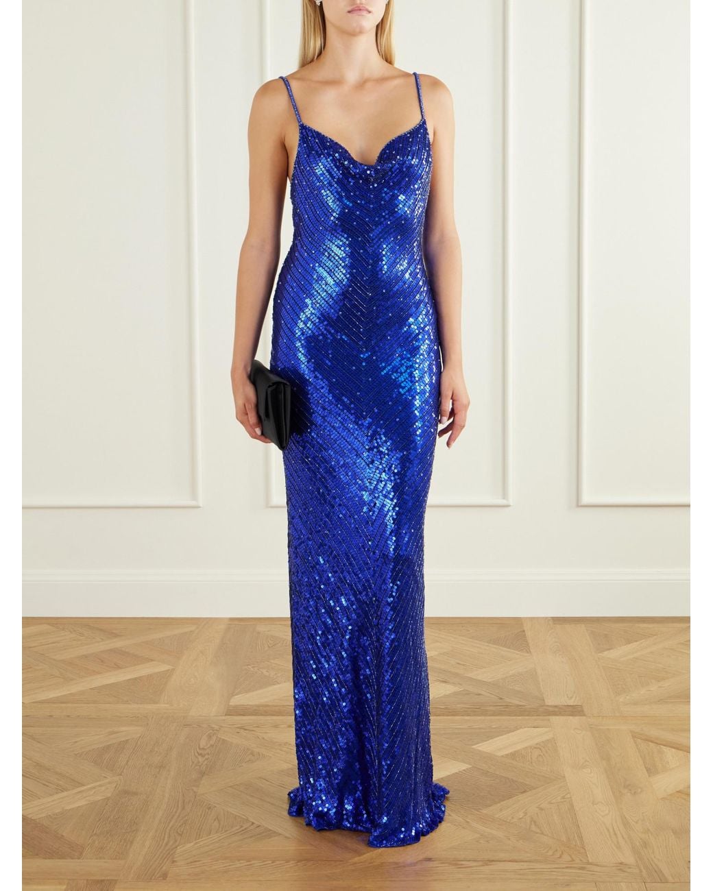 Jenny Packham Blue Slip Evening Dress