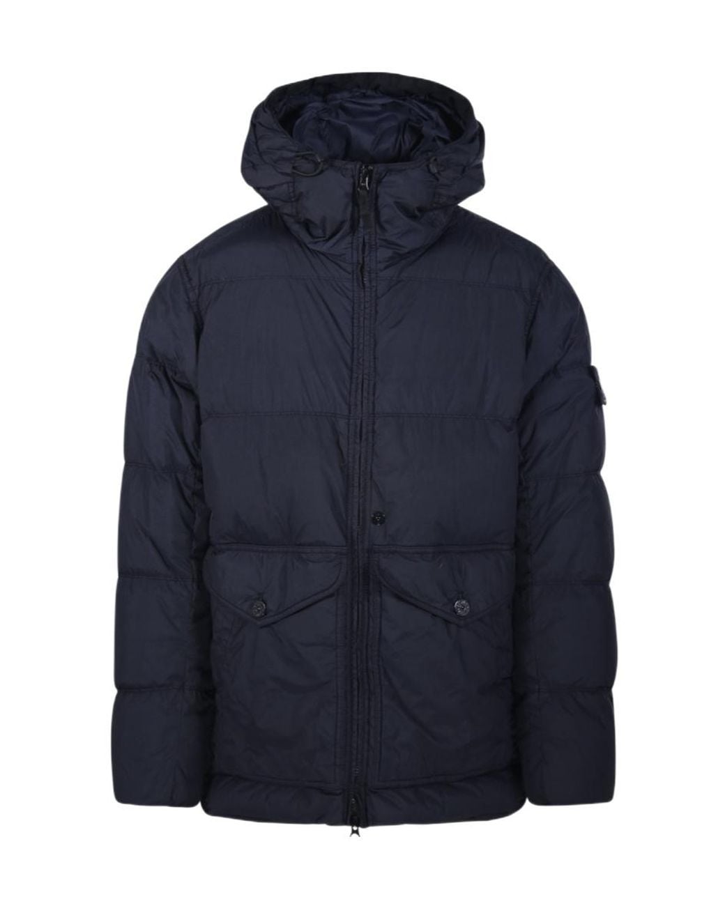 Stone Island Blue Hooded Puffer Jacket for men