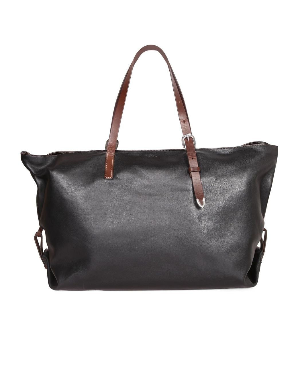 Paul Smith Black Leather Duffle Tote Bag for men