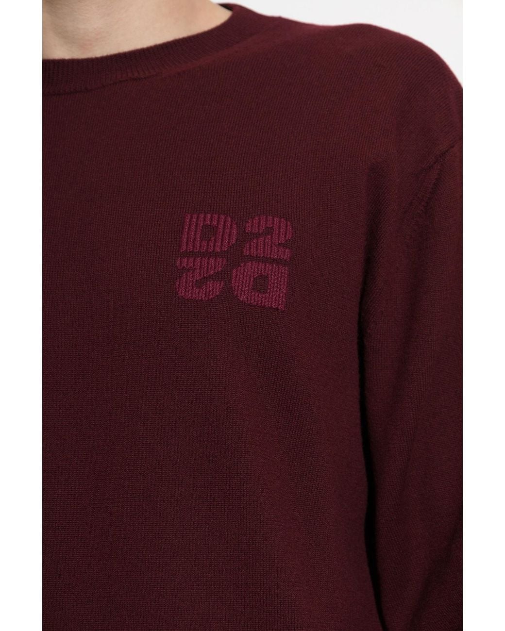 DSquared² Purple Logo Crew Neck Knitted Sweater for men