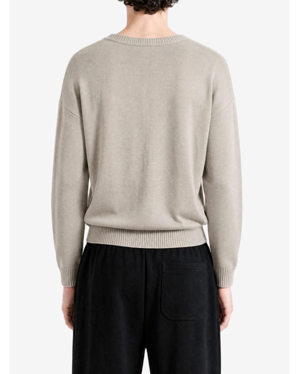 THUG CLUB Gray Logo-Lettering Sweater for men