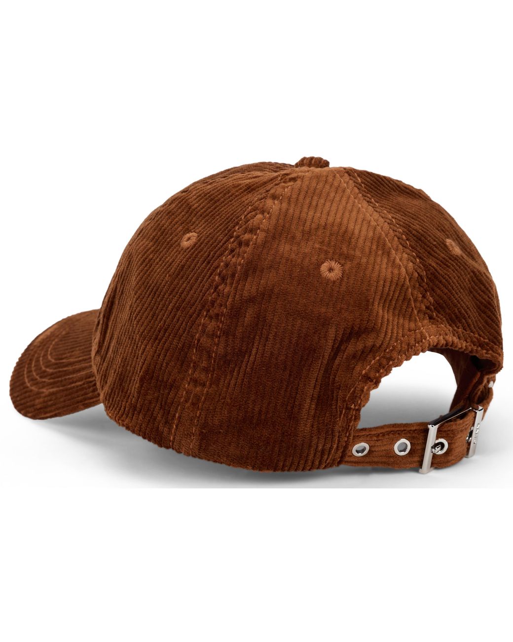 Ganni Brown Logo Corduroy Baseball Hat