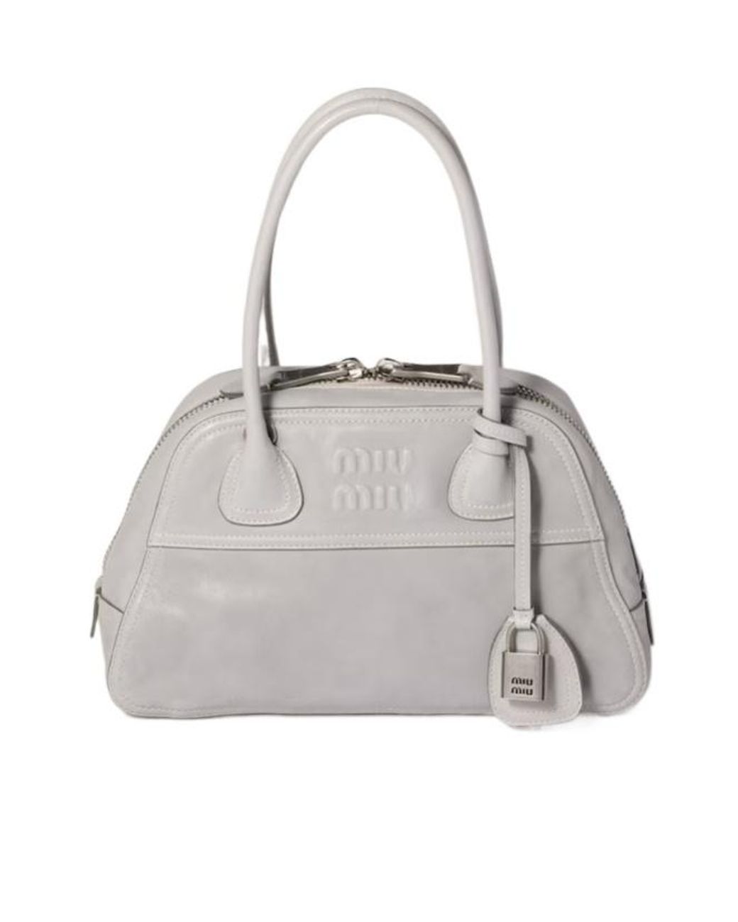 Miu Miu Gray Vivant Nappa Leather Bag