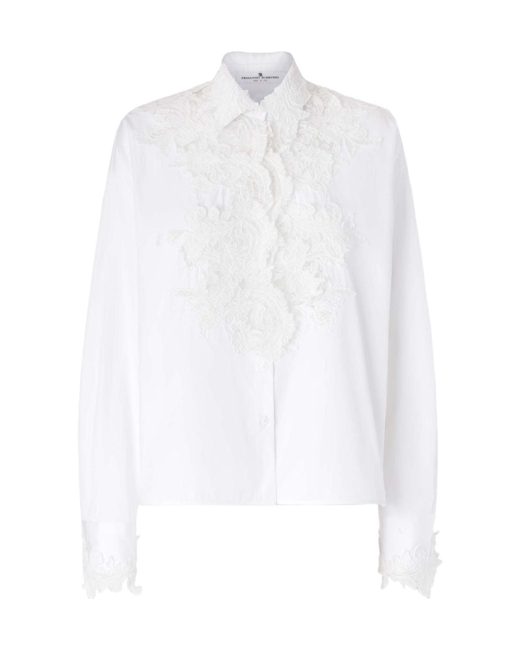 Ermanno Scervino White Floral Lace Shirt