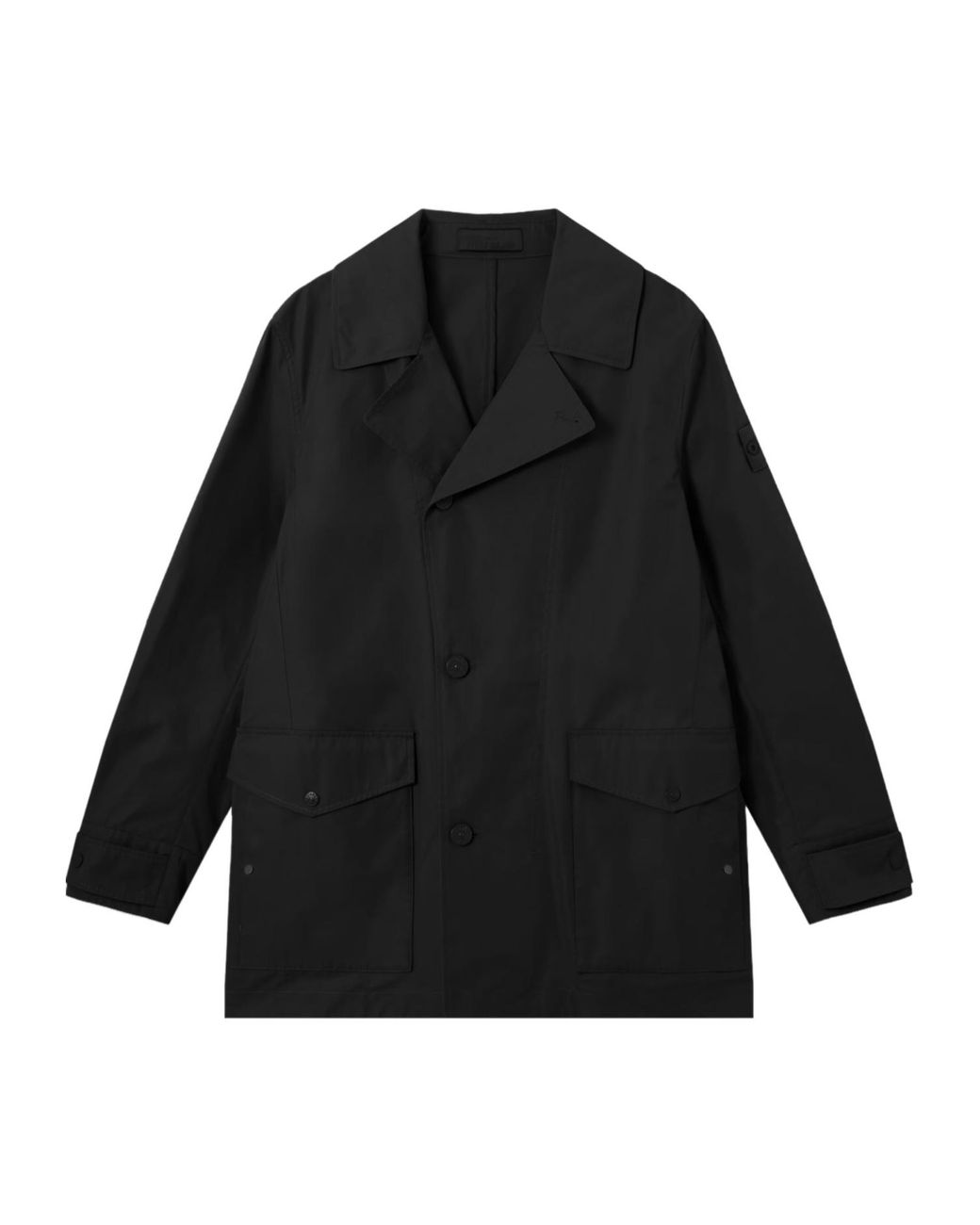 Stone Island Black Windproof And Breathable Pea Coat for men