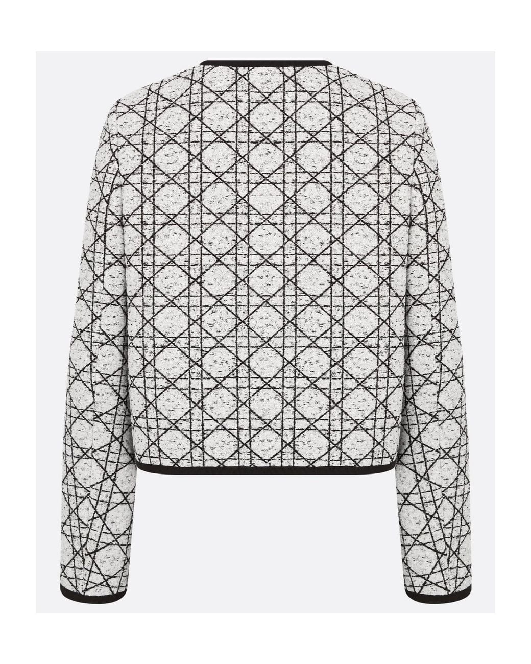 Dior White Christian Macrocannage Cropped Jacket