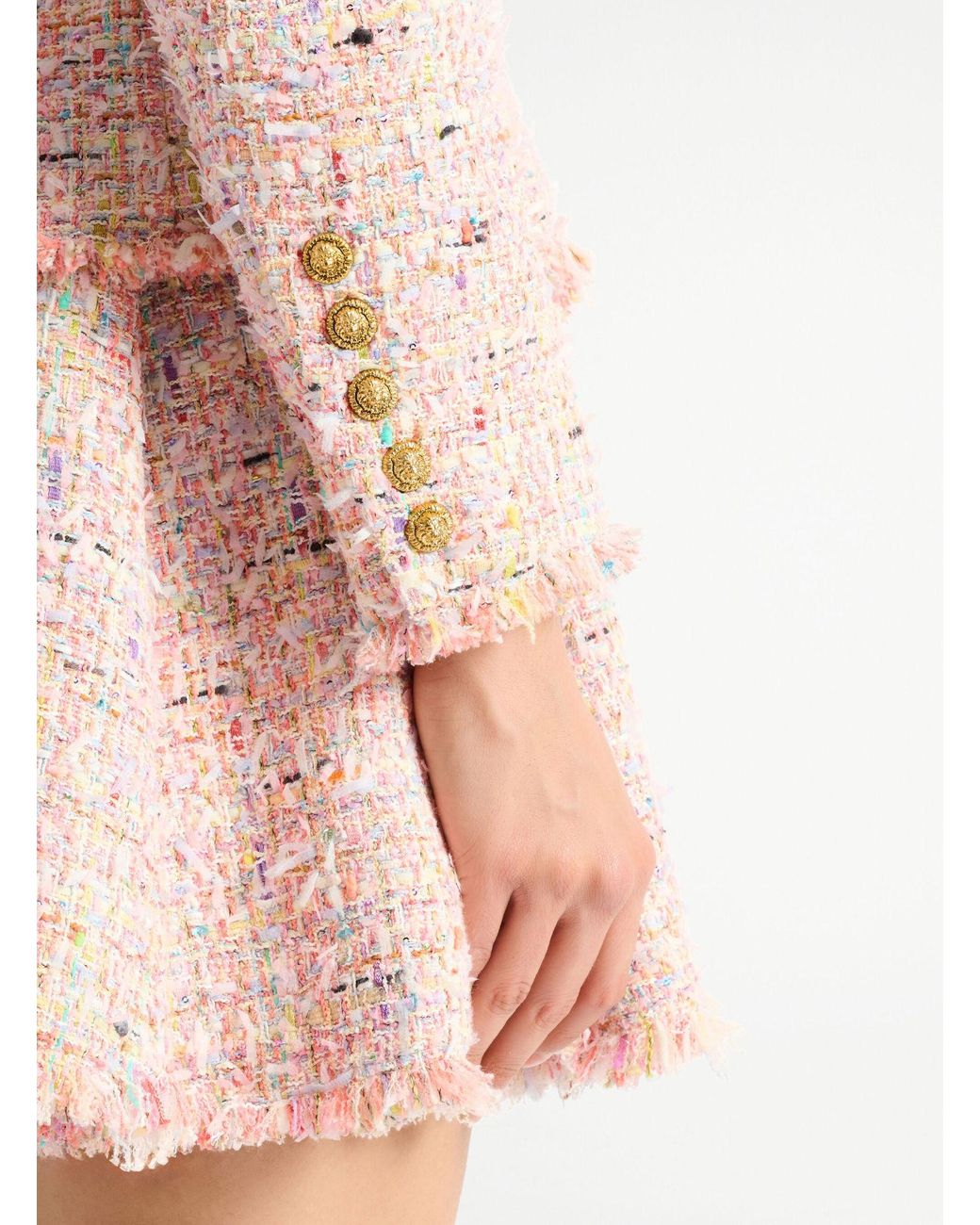 Balmain Pink Tweed 2-Button Jacket