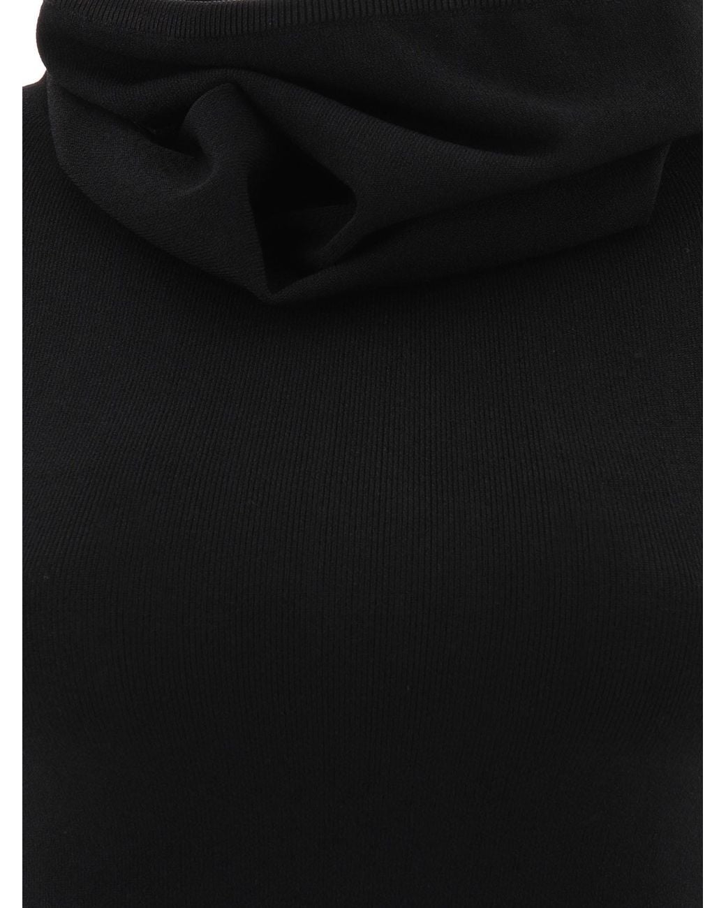 Alaïa Black Alaïa Hooded Knit Crop Top