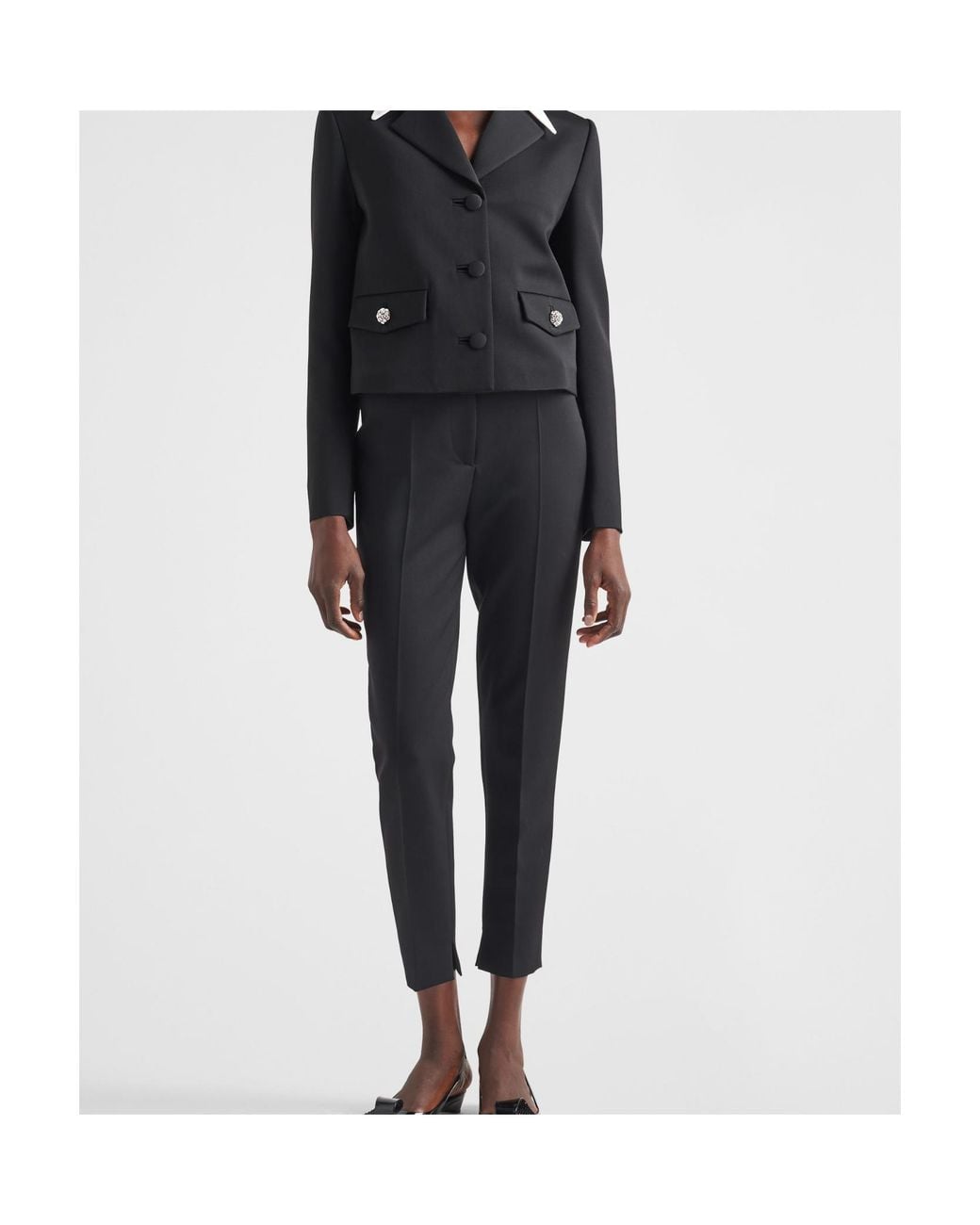 Prada Black Front Pocket Tailored Trousers