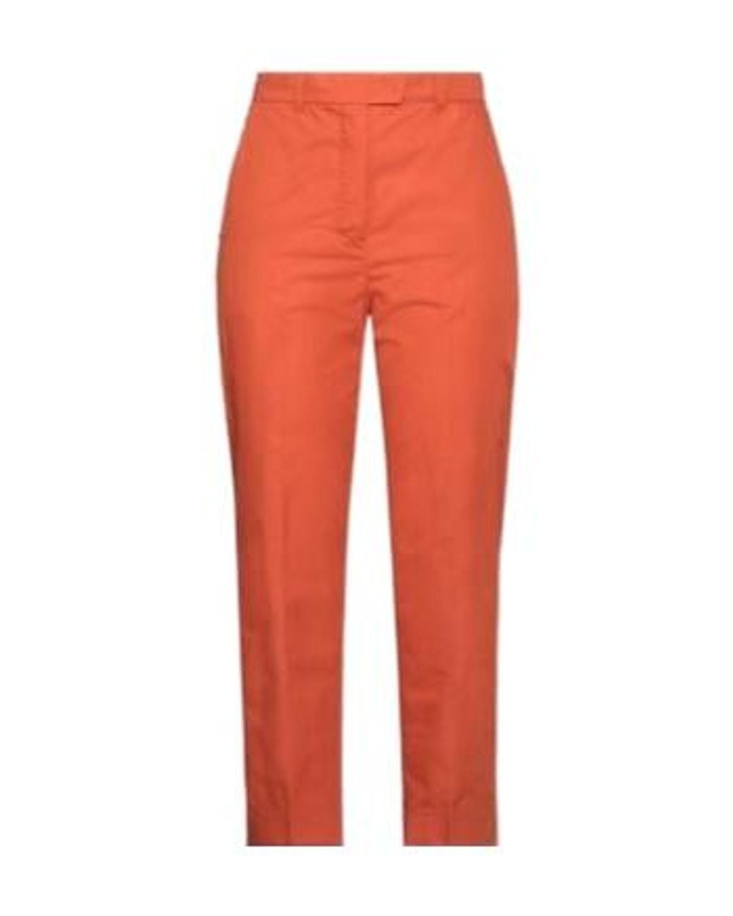 Max Mara Red High-Waisted Straight-Leg Cropped Casual Trousers