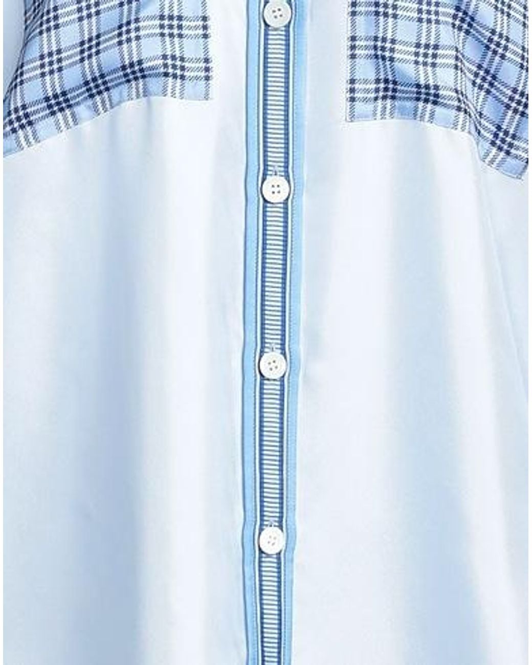 Burberry Blue Two-Color Satin Shirt