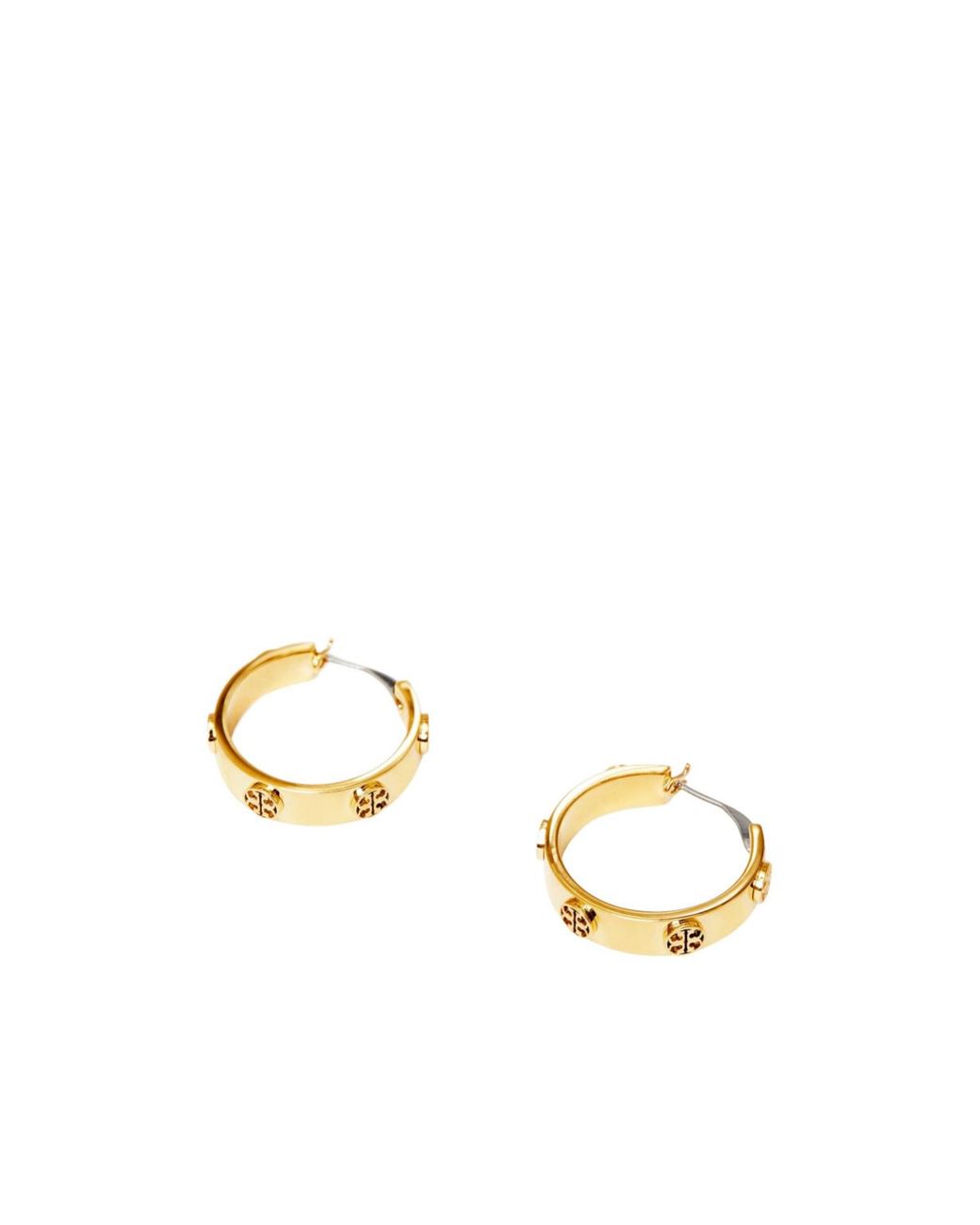 Tory Burch Metallic Stud Hoop Earrings