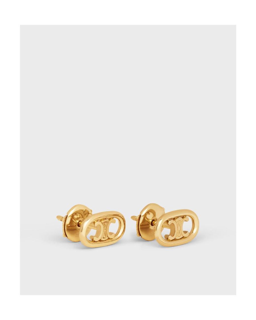 Céline Metallic Maillon Triomphe Studs
