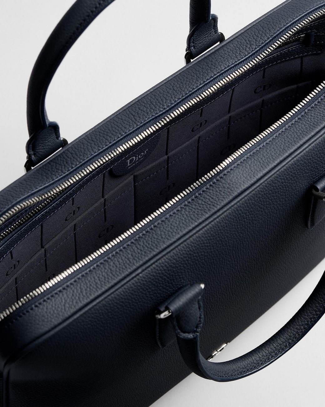 Dior Cd Icon Zipped Briefcase in Blue for Men | Lyst