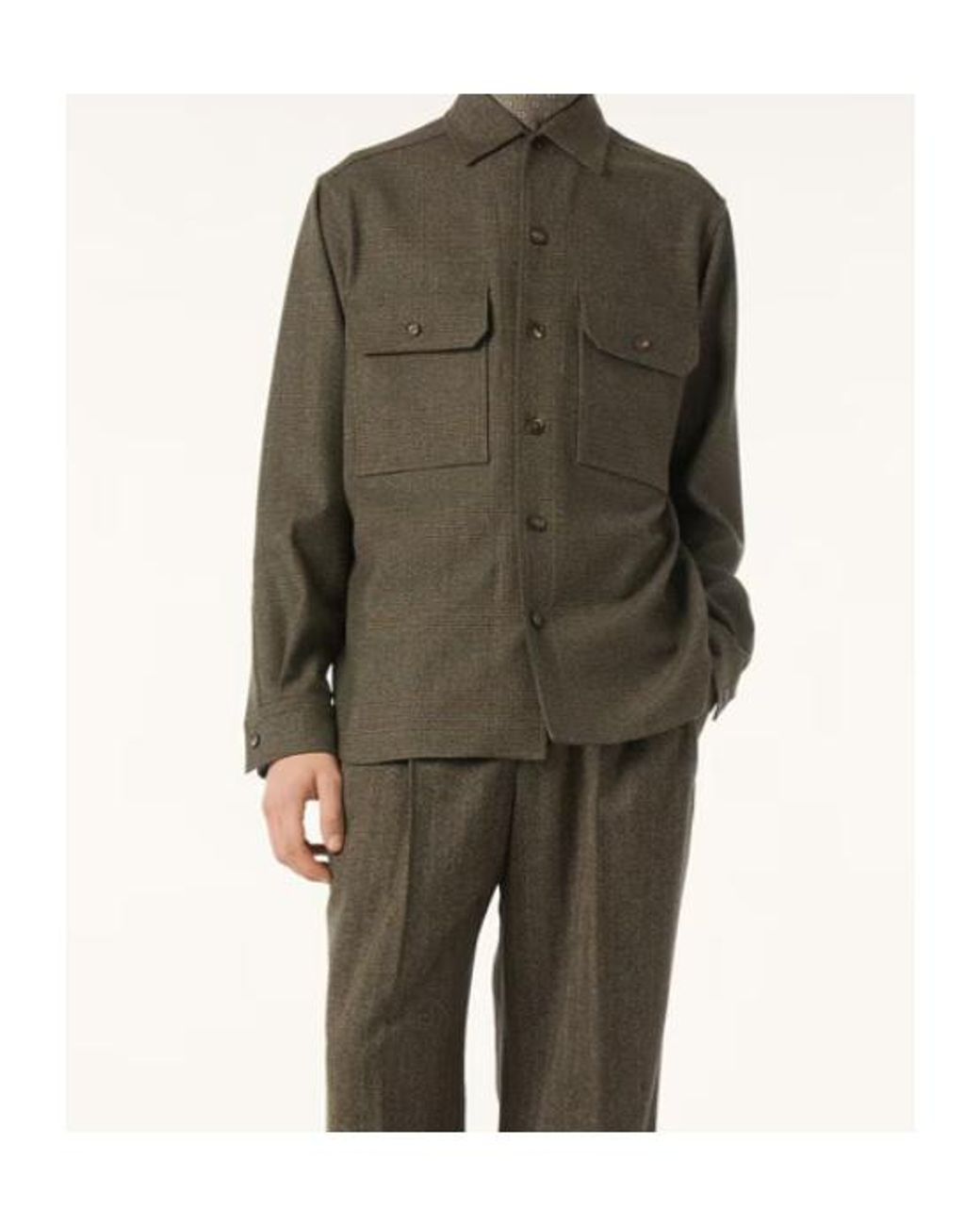 Loro Piana Green Ambrose Overshirt for men