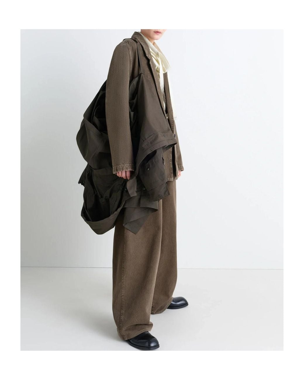 Lemaire Black Pocket-Detail Hooded Raincoat for men