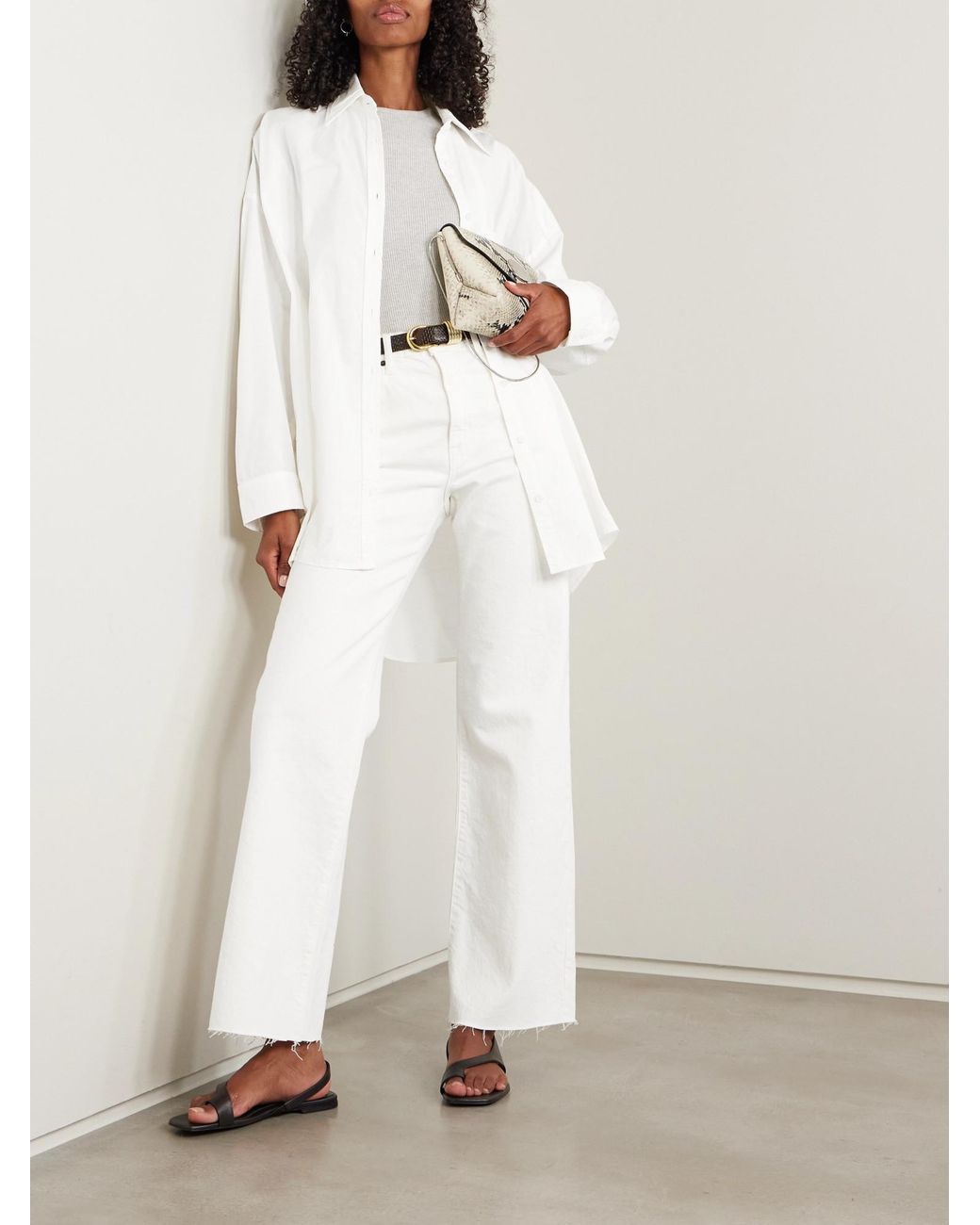 SLVRLAKE Denim White Comfortable Shirt