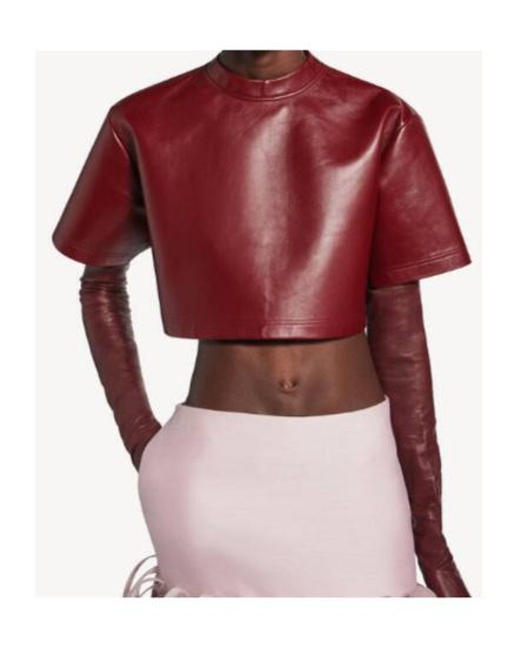 Balenciaga Red Cropped T-Shirt