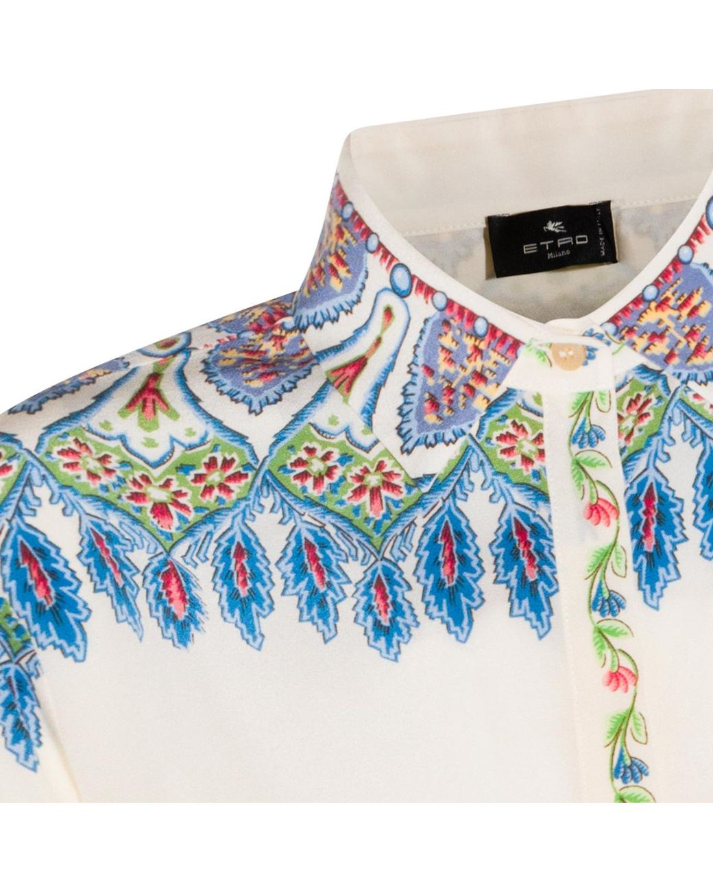 Etro White Pattern-Printed Long-Sleeved Shirt