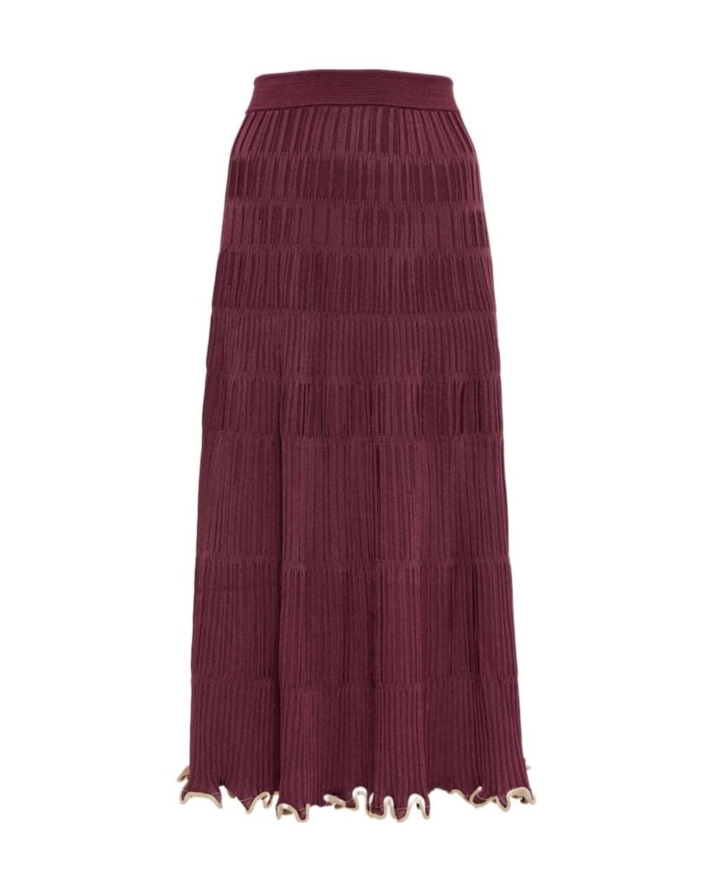Jonathan Simkhai Purple Ribbed Knit Midi Skirt