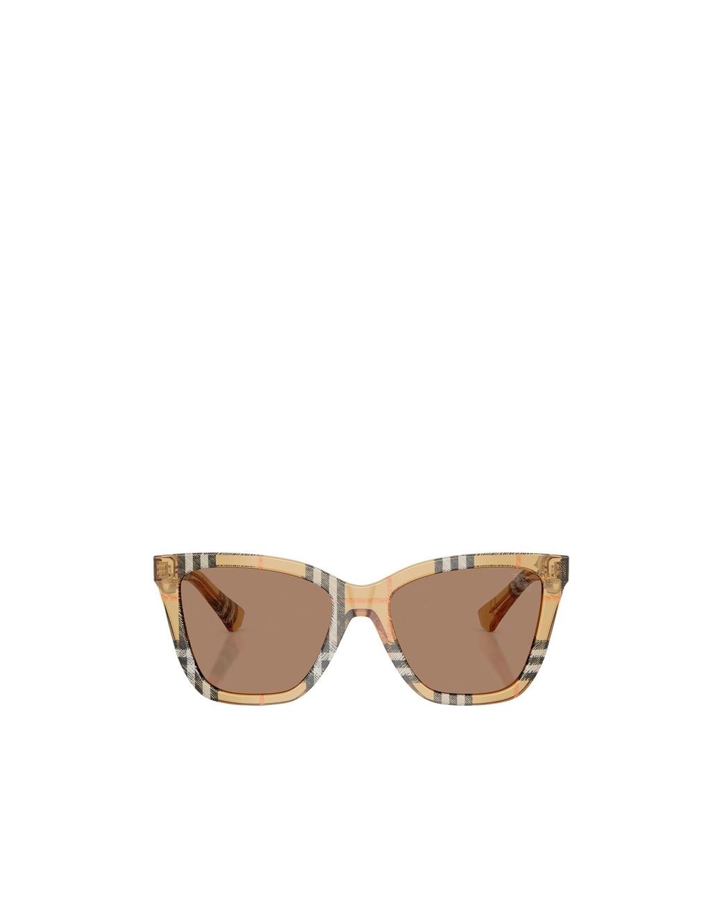 Burberry Pink Eyewear Checked Cat-Eye Sunglasses