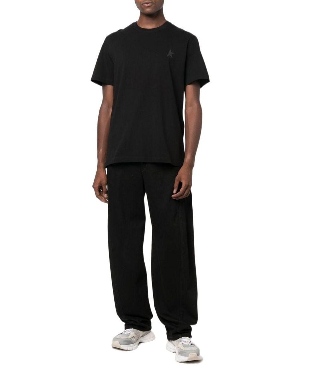 Golden Goose Deluxe Brand Black Star-Printed Crewneck T-Shirt for men