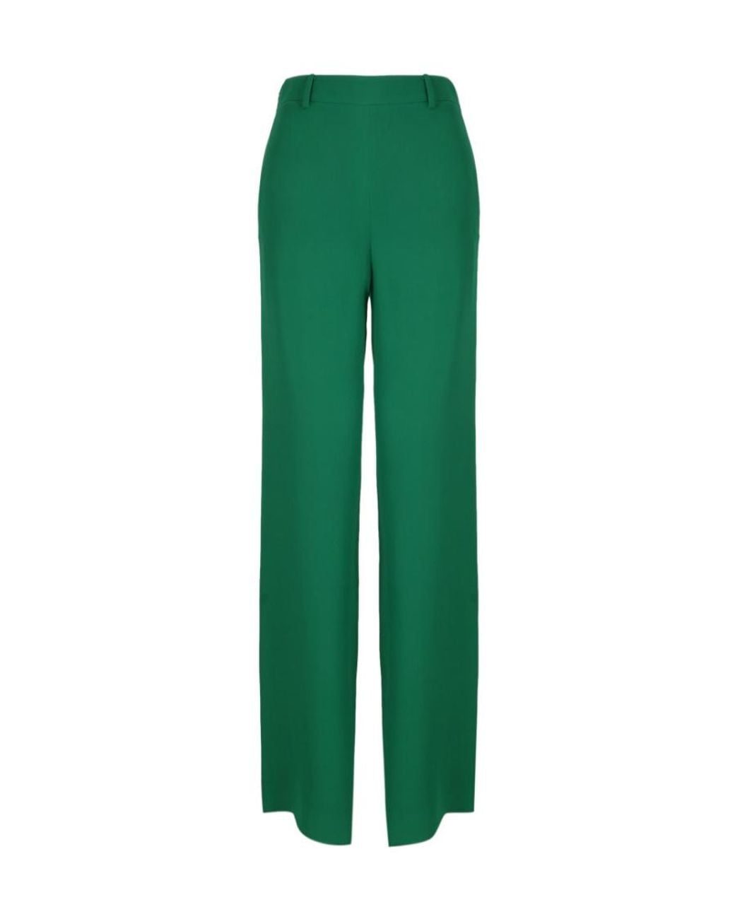 Valentino Green Silk Tailored Wide-Leg Trousers