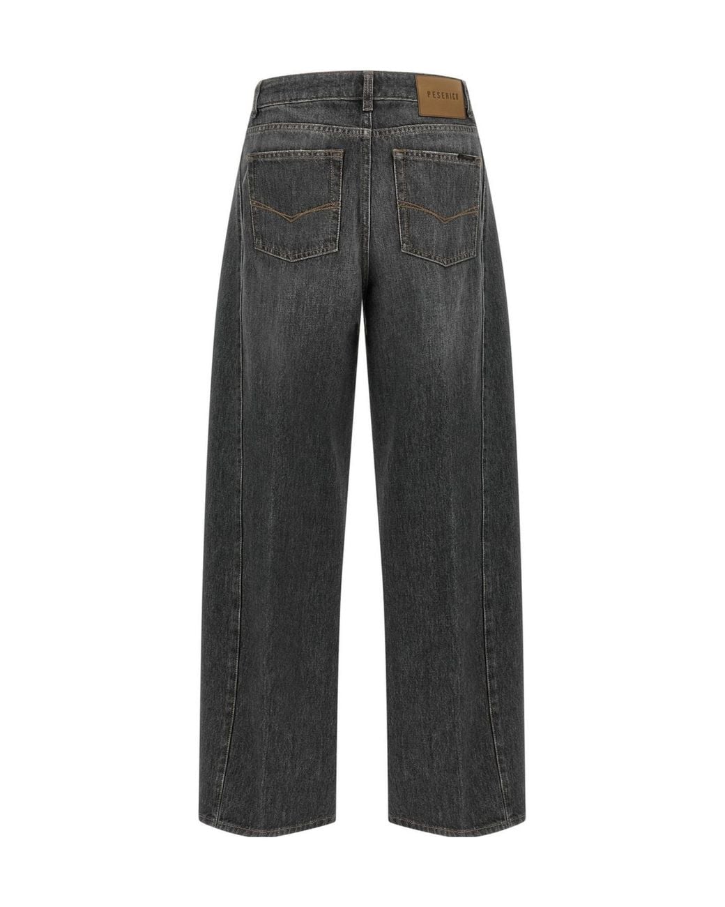 Peserico Gray High Waist Balloon Jeans