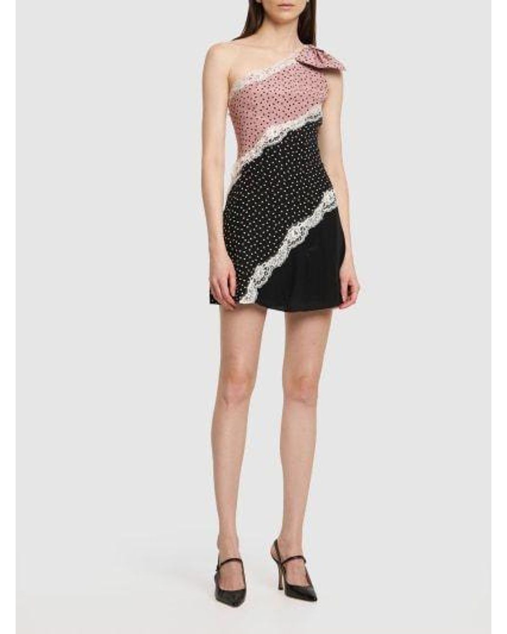Alessandra Rich Pink Heart Print Dress