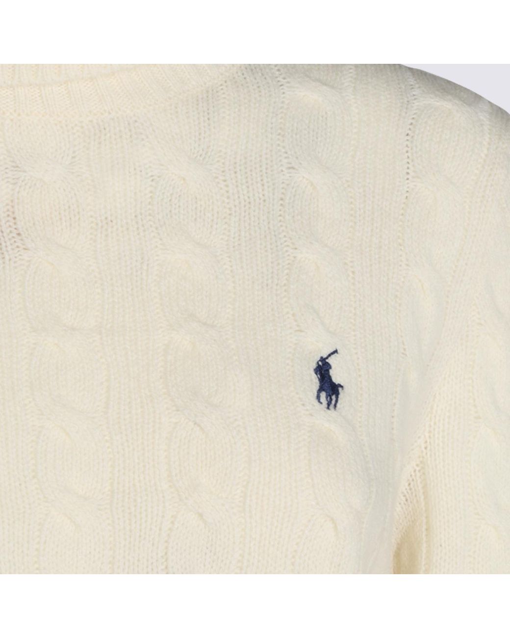 Polo Ralph Lauren White Roll Neck Knitted Jumper