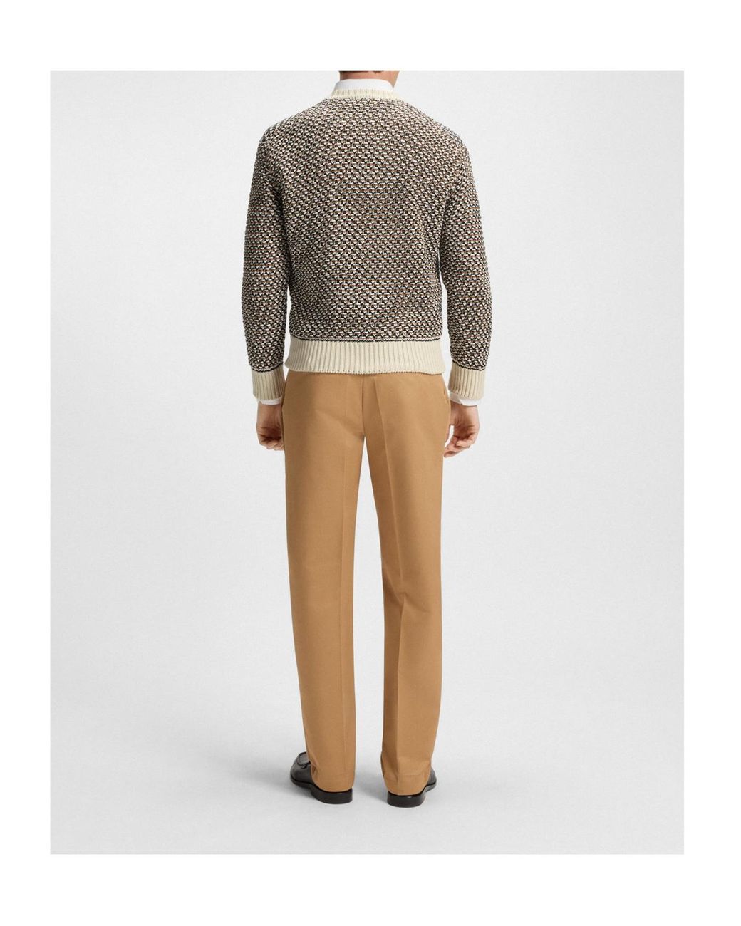 Boss Gray Round-Neck Sweater for men