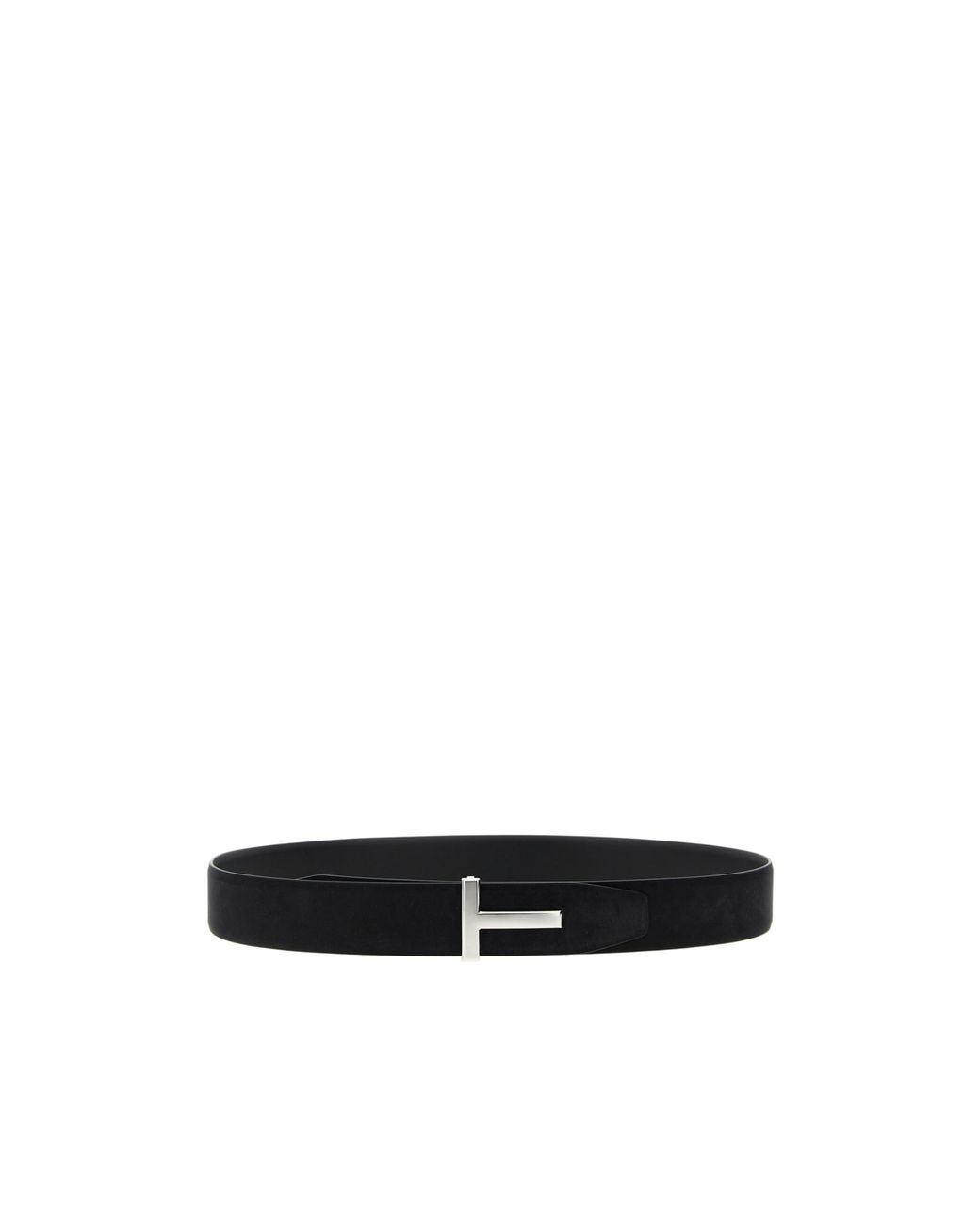 Tom Ford White T-Logo Plaque Reversible Buckle Belt for men