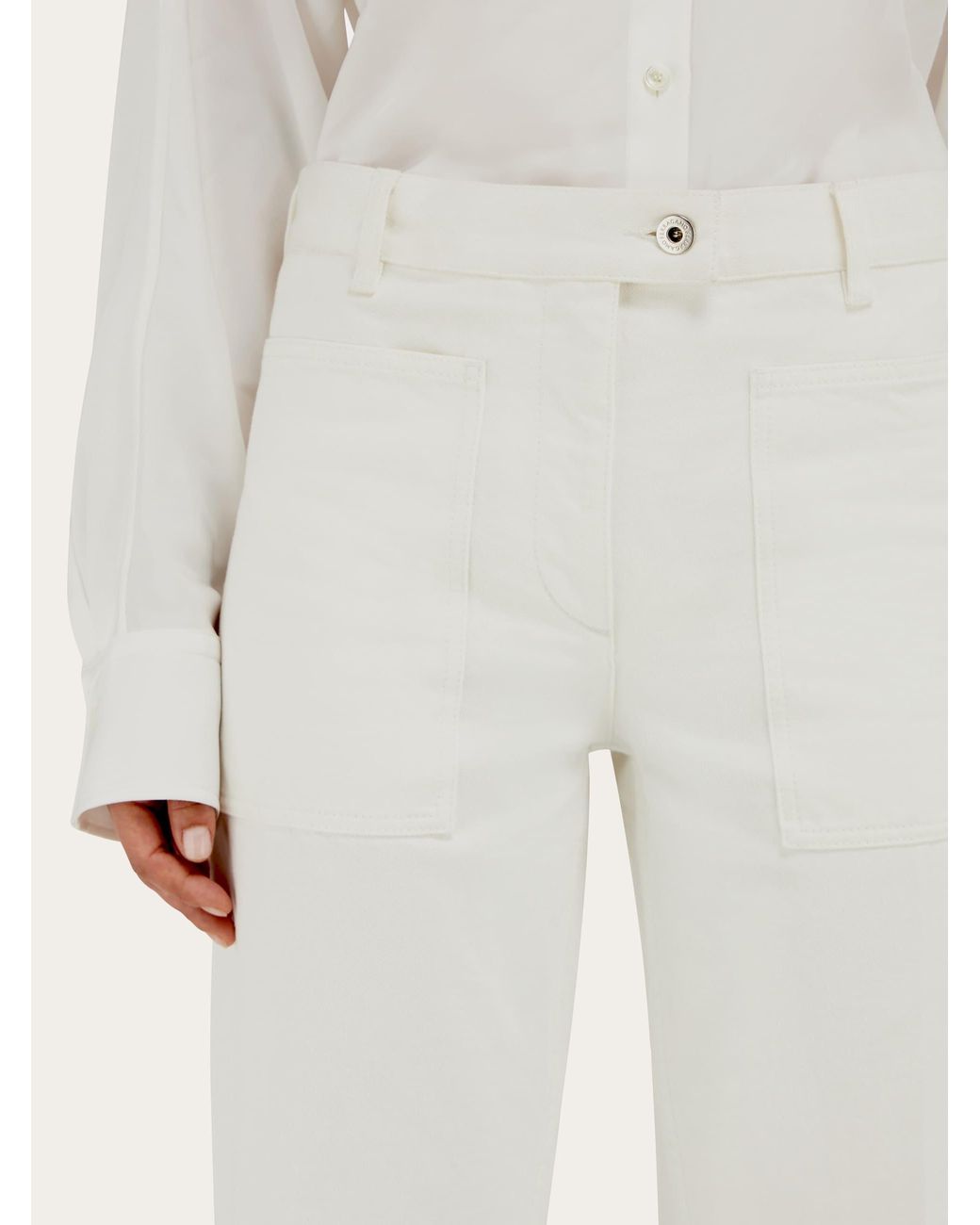 Ferragamo White Five-Pocket Pants